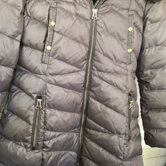 Marc New York Metal Grey Parka Coat Shirley Hooded Faux Fur Trim - Picture 4 of 15